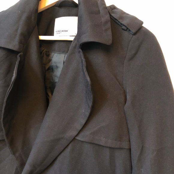 Vero Moda Black Trench Coat, XS - Picture 3 of 5